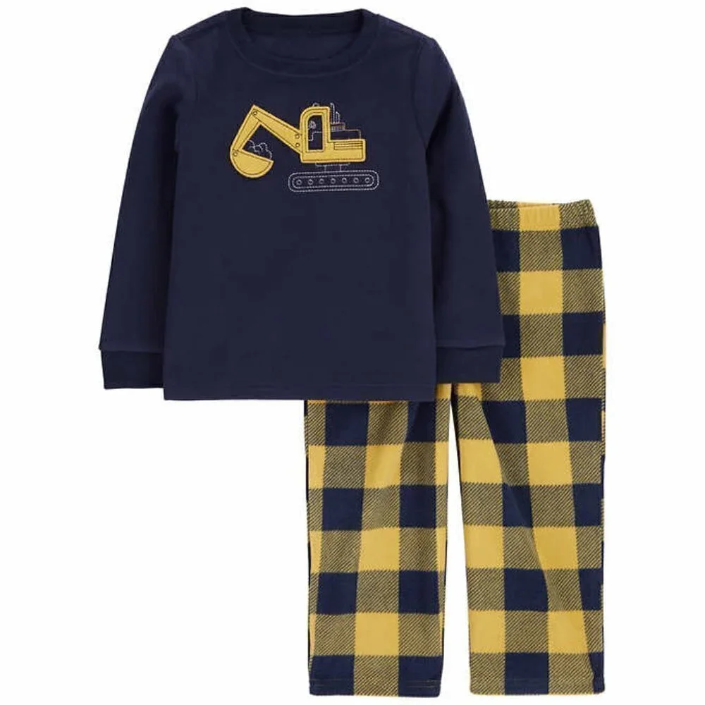 Carters Kids' 4-piece Pajamas Excavator Construction Gift NWT
